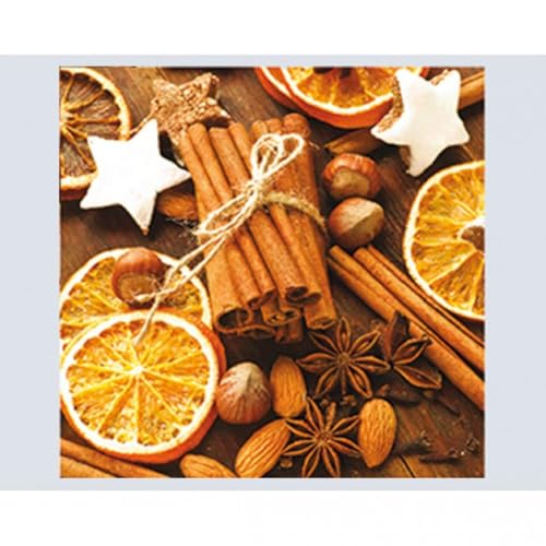 Premium Collection 20 Servietten 33 x 33 cm im weihnachtlichen Design - Zimtsterne #007, 33 x 33 cm von Premium Collection