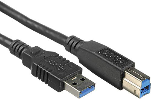 PremiumCord USB 3.0 A-B Verbindungskabel 5m, Datenkabel SuperSpeed bis zu 5Gbit/S, Ladekabel, USB 3.0 Typ A Stecker auf B Stecker, 9Pin, Farbe schwarz, Länge 5m von PremiumCord