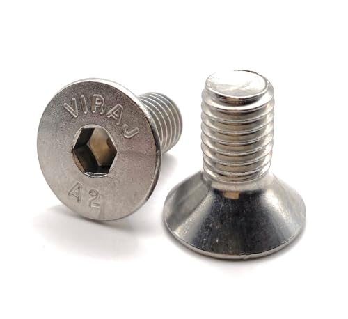 Premium Fixation Schrauben M10 x 20 mm, Senkkopf, BTR aus Edelstahl A2 | Schrauben FHC mit Innensechskant (Inbusschlüssel) ISO 10642 / DIN 7991 | Schrauben Edelstahl A2 (V2A/304): 10 Stück von Premium Fixation