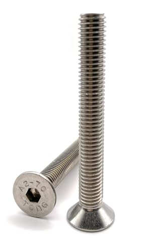 Premium Fixation Schrauben M10x80 mm Senkkopf BTR aus Edelstahl A2 | FHC Innensechskant Schraube (Inbusschlüssel) ISO 10642 / DIN 7991 | Schrauben Edelstahl A2 (V2A/304): 10 Stück von Premium Fixation