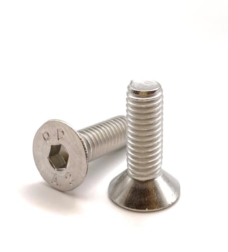 Premium Fixation Schrauben M5x16 mm Senkkopf BTR aus Edelstahl A2 | FHC Innensechskant Schrauben (Inbusschlüssel) ISO 10642 / DIN 7991 | Schrauben Edelstahl A2 (V2A/304): 50 Stück von Premium Fixation