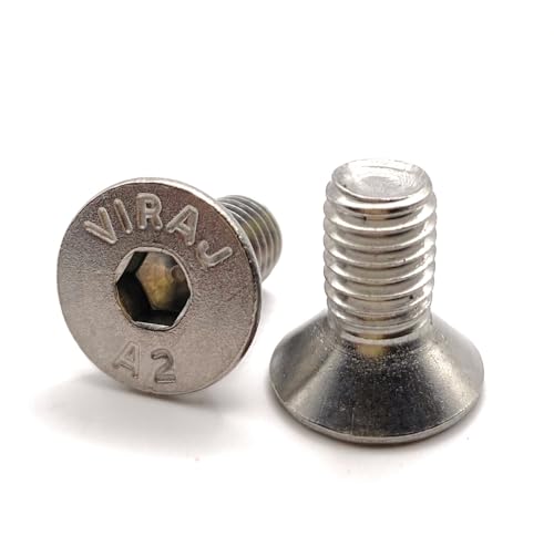 Premium Fixation: 5 Stück Schrauben M8 x 16 mm, Senkkopf, Edelstahl A2, Innensechskant ISO 10642 / DIN 7991 von Premium Fixation