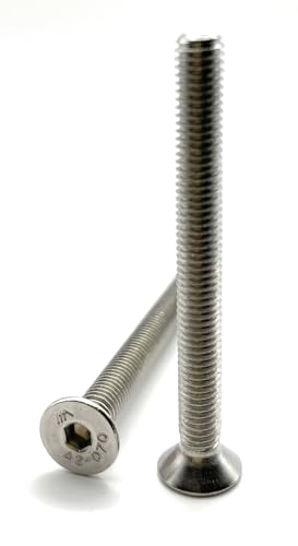 Schrauben M5 x 50 mm, Senkkopf BTR aus Edelstahl A2 | Ø 5 x 50 mm – M5 x 50 mm | FHC Innensechskant (Inbusschlüssel) ISO 10642 / DIN 7991 | Schrauben Edelstahl A2 (V2A/304): 10 Stück Premium Fixation von Premium Fixation