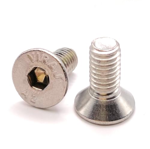 Schrauben M6 x 14 mm, Senkkopf BTR aus Edelstahl A2 | Ø 6 x 14 mm – M6 x 14 mm | FHC Innensechskantschrauben (Inbusschlüssel) ISO 10642 / DIN 7991 | Schrauben Edelstahl A2 (V2A/304): 20 Stück Premium von Premium Fixation