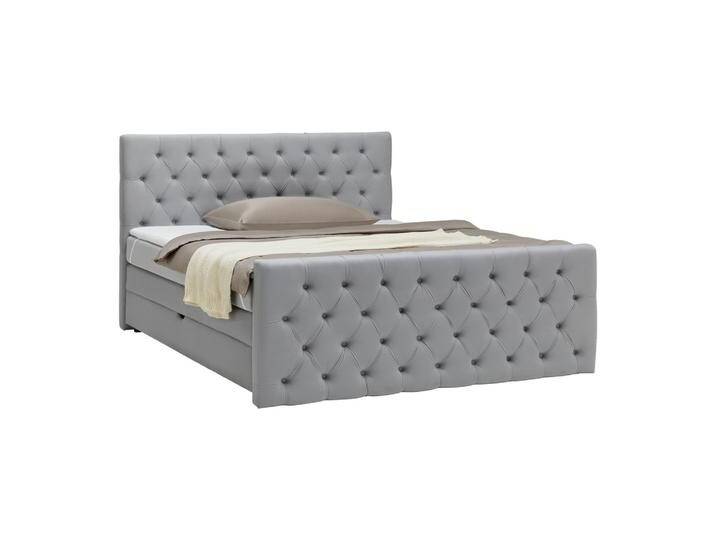 Boxspringbett Chess Silberfarben ca. 180x200cm von Premium-Living