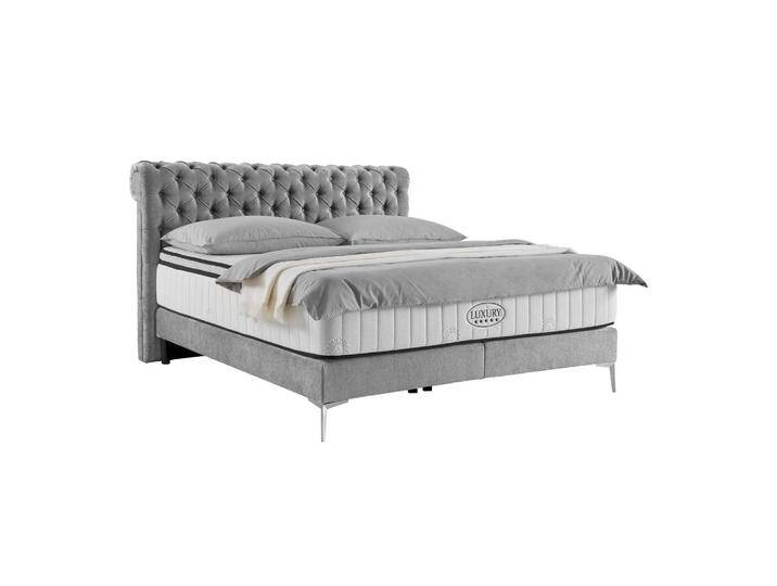 Boxspringbett Queen in Grau ca. 180x200cm von Premium-Living
