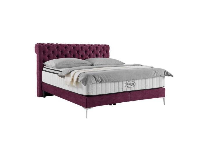 Boxspringbett Queen in Weinrot ca. 160x200cm von Premium-Living