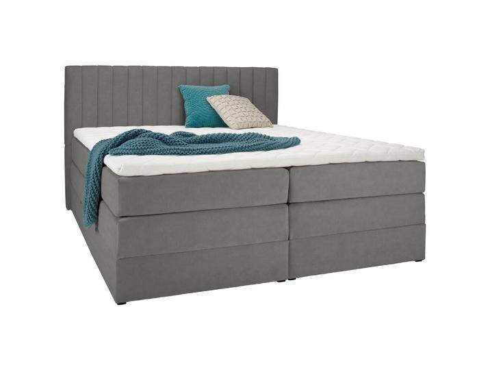 Boxspringbett Simon in Hellgrau ca. 180x200cm von Premium-Living