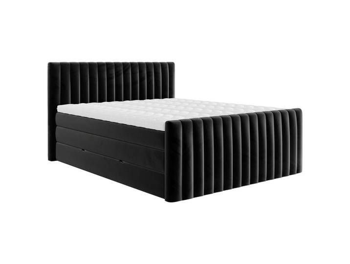 Boxspringbett Simon in Schwarz ca. 160x200cm von Premium-Living