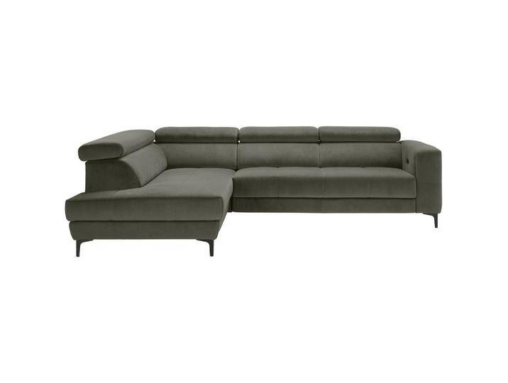Ecksofa Emma links Graugrün von Premium-Living