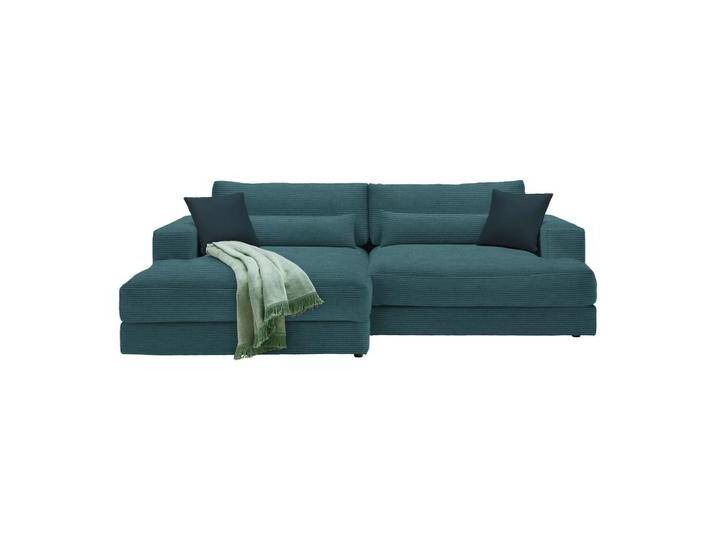 Ecksofa Fabiona links Petrol von Premium-Living