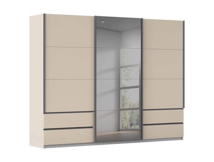Schwebetürenschrank Elara Weiß/Champagnerfarben von Premium-Living