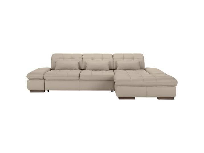 Wohnlandschaft Sanfino Leder Hellgrau von Premium-Living