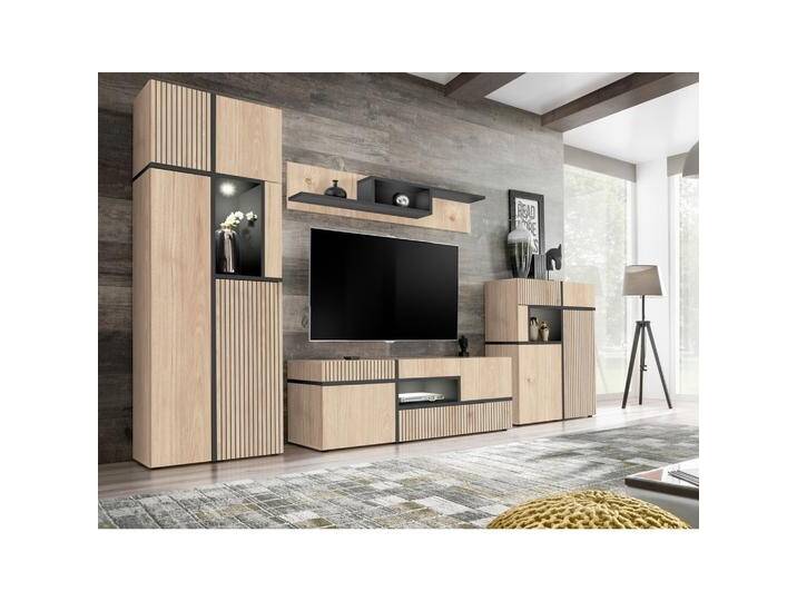 Wohnwand Cross Schwarz/Hickory Wohnwand Cross Schwarz/Hickory von Premium-Living