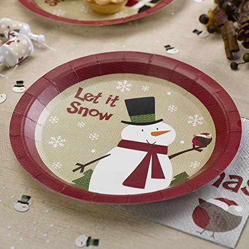 Premium Weddings Pappteller Weihnachten Schneemann 8 Stück - Advent Teller Weihnachtsfeier Deko Pappteller Schneemann von Premium Weddings