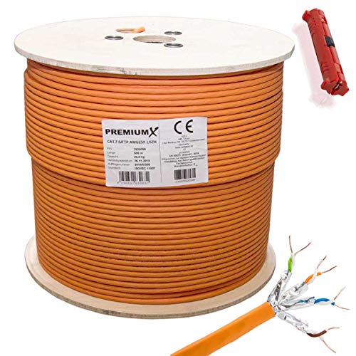 Premium X 500 meter CAT 7 Netzwerkkabel Simplex LAN-Kabel Ethernet Datenkabel S/FTP PiMF Eca Cat7 Verlegekabel Installationskabel Cat.7 inkl. Entmanteler Premium X 500 meter CAT 7 Netzwerkkabel Simplex LAN-Kabel Ethernet Datenkabel S/FTP PiMF Eca Cat7 Verlegekabel Installationskabel Cat.7 inkl. Entmanteler von Premium X