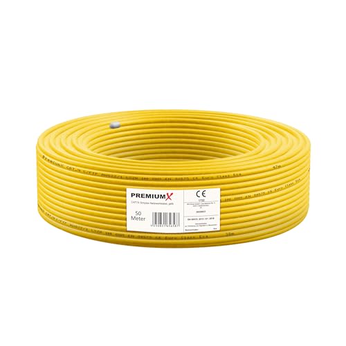 Premium X 50m CAT 7A Netzwerkkabel Simplex LAN-Kabel Ethernet Datenkabel S/FTP PiMF PoE Cca Cat7A Installationskabel von Premium X