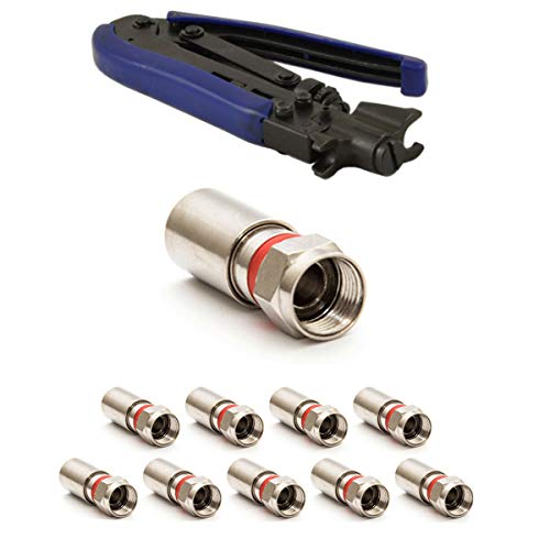 Premium X Kompressionszange Crimpzange mit 10x F-Kompressionsstecker XCon S10 Kompressionsstecker mit Gummidichtring Premium X Kompressionszange Crimpzange mit 10x F-Kompressionsstecker XCon S10 Kompressionsstecker mit Gummidichtring von Premium X
