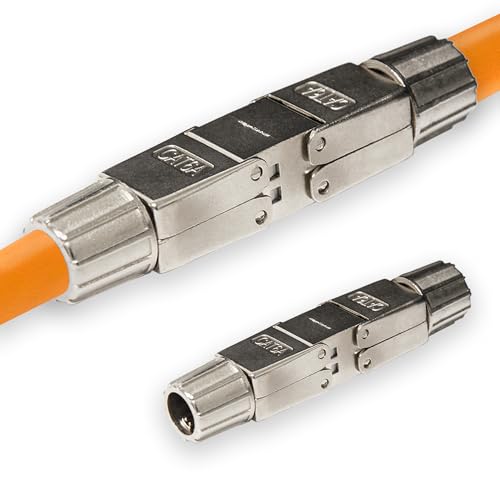 Premium X 2x CAT 6a RJ45 Netzwerkkabel Verlängerung LAN Kabel CAT5, CAT6 und CAT7 Verbindungsstecker Ethernet Installationskabel Verbinder Kupplung Netzwerkstecker Adapter Werkzeuglos von Premium X