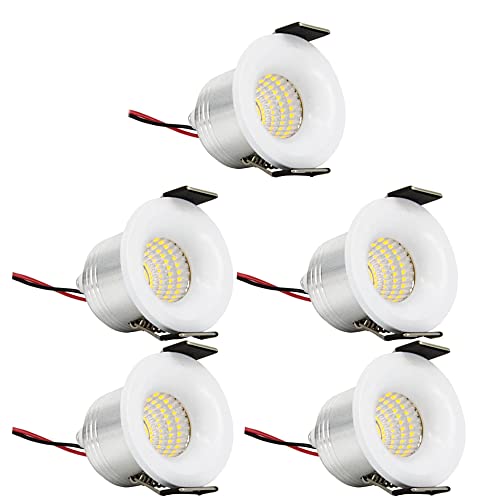 PremiumX 5x LED Mini Spotlight Einbauspot Leuchte 3W 240V 3000K 300LM Deckenspot Decken-Einbau-Strahler warmweiß ALU weiß Einbauleuchte Spot-Strahler von Premium X