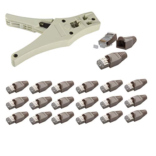 PremiumX Crimpzange inkl. Kabelschneider Abisolierer 20x RJ45 Western-Stecker Ethernet-Kabel-Zubehör PremiumX Crimpzange inkl. Kabelschneider Abisolierer 20x RJ45 Western-Stecker Ethernet-Kabel-Zubehör von Premium X