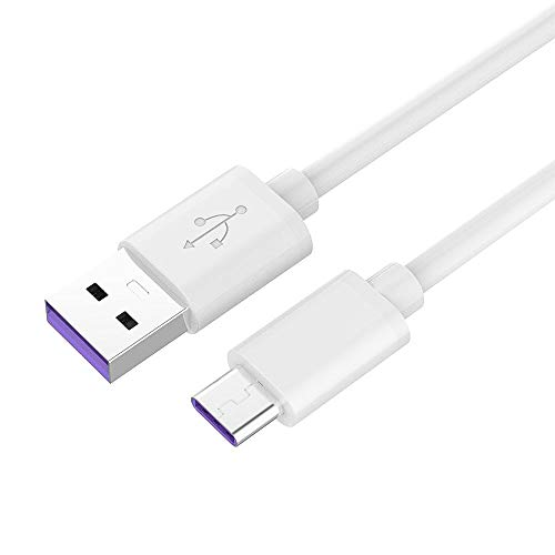 Premium Cord Schnellladekabel, USB-C 1m, Super Fast Charging 5A, USB 3.1 Typ C Stecker auf USB 2.0 Stecker, Schnelllade- und Datenkabel geeignet für Typ C Geräte, Weiß, 1m von PremiumCord