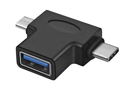 PremiumCord Adapter USB 3.0 zu USB-C + Micro USB B, Buchse zu Stecker, USB 3.0 Typ A Buchse, USB 3.1 Typ C Stecker, schwarz von PremiumCord