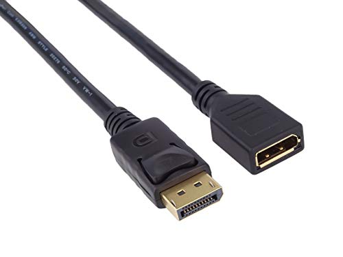 PremiumCord DisplayPort Verlängerungskabel M/F 3m, bis zu 10,8Gbps, Kompatibel mit Video FULL HD 1080p, HDCP, schwarz, 3 m, kportmf1-03 von PremiumCord