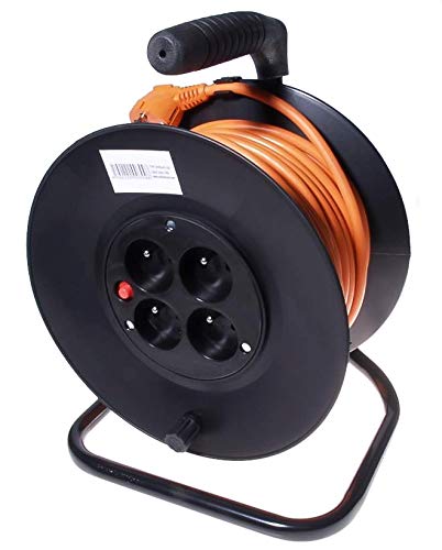 PremiumCord Kabeltrommel 25m mit 4 Steckdosen, Qualitäts Verlängerungskabel 230V auf der Trommel, mit Thermoschutz und Kabelhalterung PremiumCord Kabeltrommel 25m mit 4 Steckdosen, Qualitäts Verlängerungskabel 230V auf der Trommel, mit Thermoschutz und Kabelhalterung von PremiumCord