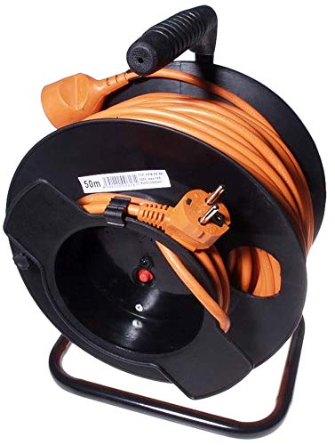 PremiumCord Kabeltrommel 50m, Qualitäts Verlängerungskabel 230V auf der Trommel, mit Thermoschutz und Kabelhalterung PremiumCord Kabeltrommel 50m, Qualitäts Verlängerungskabel 230V auf der Trommel, mit Thermoschutz und Kabelhalterung von PremiumCord