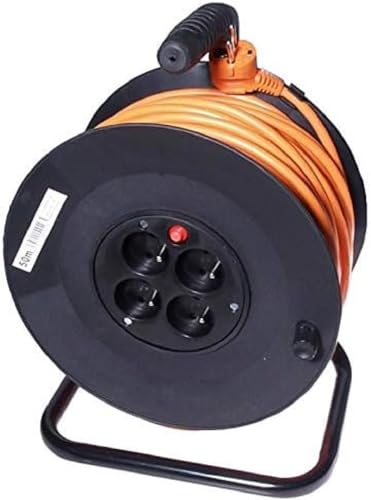 PremiumCord Kabeltrommel 50m mit 4 Steckdosen, Qualitäts Verlängerungskabel 230V auf der Trommel, mit Thermoschutz und Kabelhalterung PremiumCord Kabeltrommel 50m mit 4 Steckdosen, Qualitäts Verlängerungskabel 230V auf der Trommel, mit Thermoschutz und Kabelhalterung von PremiumCord
