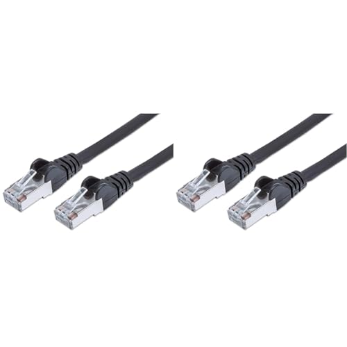 PremiumCord Netzwerkkabel, Ethernet, LAN & Patch Kabel CAT6a, 10Gbit/s, S/FTP PIMF Schirmung, AWG 26/7, 100% Cu, schnell flexibel und robust RJ45 kabel, schwarz, 0,5m (Packung mit 2) von PremiumCord