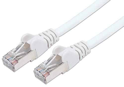 PremiumCord Netzwerkkabel, Ethernet, LAN & Patch Kabel CAT6a, 10Gbit/s, S/FTP PIMF Schirmung, AWG 26/7, 100% Cu, schnell flexibel und robust RJ45 kabel, weiß, 1,5m von PremiumCord