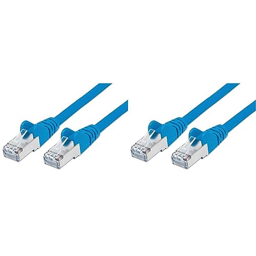 PremiumCord Netzwerkkabel, Ethernet, LAN & Patch Kabel CAT6a, 10Gbit/s, S/FTP PIMF Schirmung, AWG 26/7, 100 Prozent Cu, schnell flexibel und robust RJ45 kabel, blau, 7m (Packung mit 2) von PremiumCord