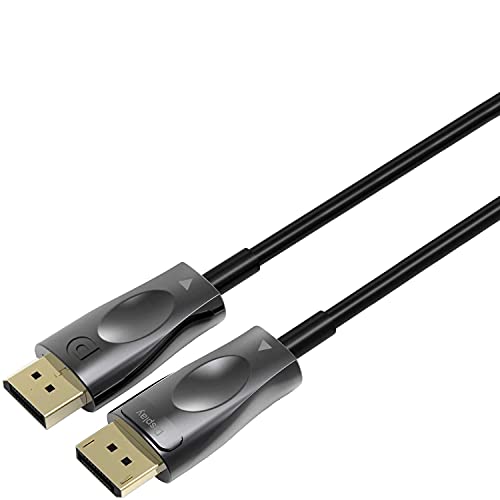 PremiumCord Optisches 8K DisplayPort 1.3/1.4 Kabel M/M 20 m, DisplayPort auf DisplayPort, 32,4Gbps, Video 8K@60Hz, 5K@60Hz, 4K@60Hz 2160p, vergoldete Anschlüsse, schwarz von PremiumCord