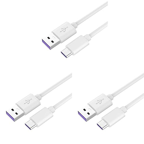 PremiumCord Schnellladekabel, USB-C 1m, Super Fast Charging 5A, USB 3.1 Typ C Stecker auf USB 2.0 Stecker, Schnelllade- und Datenkabel geeignet für Typ C Geräte, Weiß, 1m (Packung mit 3) von PremiumCord