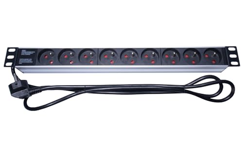 PremiumCord Stromverteiler für 19" Rack 1U, 9x230V, Power Distribution Unit, 2m Kabel PremiumCord Stromverteiler für 19" Rack 1U, 9x230V, Power Distribution Unit, 2m Kabel von PremiumCord