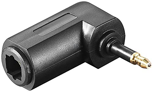 PremiumCord TOS Optischer Reduzierer gebogen 90°, TOS3,5 m - TOS F, Stecker auf Buchse, Farbe Schwarz von PremiumCord