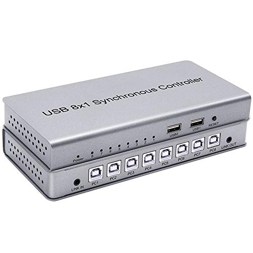 PremiumCord USB 8:2 Peripherie-Switch mit Hotkey-Umschaltung, High Speed ​​USB 2.0, LED, Farbe Silber von PremiumCord