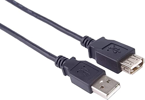 PremiumCord USB 2.0 Verlängerungskabel 0,5m, Datenkabel HighSpeed bis zu 480Mbit/s, Ladekabel, USB 2.0 Typ A Buchse auf Stecker, 2x geschirmt, Farbe schwarz, Länge 0,5m, kupaa05bk von PremiumCord