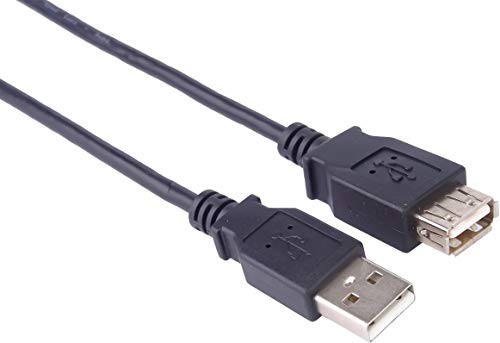 PremiumCord USB 2.0 Verlängerungskabel 3m, Datenkabel HighSpeed bis zu 480Mbit/s, Ladekabel, USB 2.0 Typ A Buchse auf Stecker, 2x geschirmt, Farbe schwarz, Länge 3m, kupaa3bk von PremiumCord