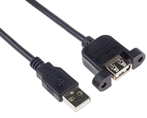 PremiumCord USB 2.0 Verlängerungskabel mit Schraubanschluss, schwarz, Länge: 2m PremiumCord USB 2.0 Verlängerungskabel mit Schraubanschluss, schwarz, Länge: 2m von PremiumCord