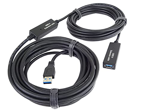 PremiumCord USB 3.0 Verlängerungskabel mit Repeater 10m, Datenkabel SuperSpeed bis zu 5Gbit/s, Ladekabel, USB 3.0 Typ A Buchse auf Stecker, Farbe schwarz, Länge 10m, ku3rep10 PremiumCord USB 3.0 Verlängerungskabel mit Repeater 10m, Datenkabel SuperSpeed bis zu 5Gbit/s, Ladekabel, USB 3.0 Typ A Buchse auf Stecker, Farbe schwarz, Länge 10m, ku3rep10 von PremiumCord