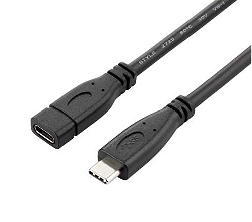 PremiumCord USB-C 3.1 Gen 2 Verlängerungskabel 1, 5m, Datenkabel SuperSpeed bis zu 10Gbit/S, Ladekabel, USB 3.1 Generation 2 Typ C Buchse auf Stecker, Farbe schwarz, Länge 1, 5m von PremiumCord