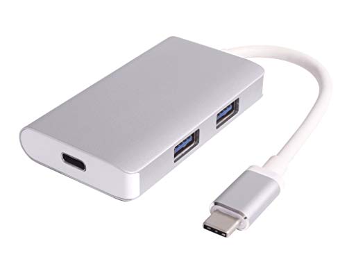 PremiumCord USB-C Hub auf 2X USB 3.0 + PD-Aufladung, Aluminiumgehäuse, 5Gbps, SuperSpeed USB 3.1 Typ C, Farbe Silber, Länge 25cm PremiumCord USB-C Hub auf 2X USB 3.0 + PD-Aufladung, Aluminiumgehäuse, 5Gbps, SuperSpeed USB 3.1 Typ C, Farbe Silber, Länge 25cm von PremiumCord