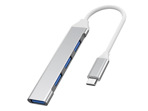 PremiumCord USB-C Hub mit 4X USB A, SuperSpeed ​​USB 3.2 Gen1 5Gbps, Plug & Play, Hot-Swap, Aluminiumgehäuse, 10 cm von PremiumCord