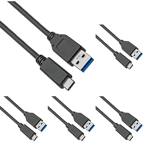 PremiumCord USB-C auf USB 3.0 Verbindungskabel 2m, Datenkabel SuperSpeed bis zu 10Gbit/S, Schnellladung bis zu 3A, USB 3.1 Generation 2 Typ C Stecker, Farbe Schwarz, Länge 2m (Packung mit 5) von PremiumCord