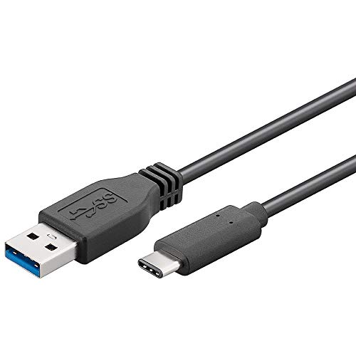 PremiumCord USB-C auf USB 3.0 Verbindungskabel 2m, bis zu 5 Gbit/s, USB 3.0/3.1 SuperSpeed Datenkabel, USB 3.1 Typ C Stecker auf A Stecker, 3x geschirmt, Farbe schwarz, Länge 2m von PremiumCord