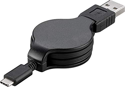 PremiumCord Wickelkabel USB-C 3.1 auf USB 2.0 Verbindungskabel 1m, Lade- und Datenkabel, USB 3.1 Typ C Stecker auf USB 2.0 Typ A Stecker, 3X geschirmt, Farbe schwarz, Länge 1m, ku31cn1bk von PremiumCord