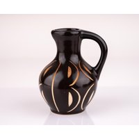 Kleine Vase Vintage Piesche Und Reif Sgraffito Keramik 50Er Mid Century Design Braun Beige Metall Glanz P0205 von PremiumFORM